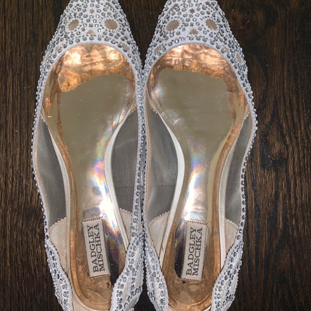 Badgley Mischka Gigi Embellished Pointed-Toe Flats
